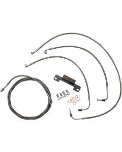LA Choppers Cable Brake Line Kit 12-14 Ape Hanger Black No ABS Harley M8 17-Up