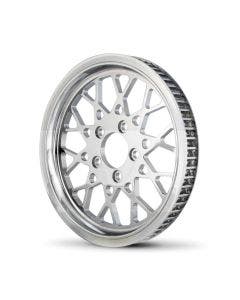 DNA Mesh Chrome Billet 66 Tooth X 1" Rear Pulley Mesh Spoke Custom Harley HD