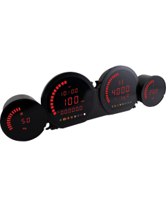 Koso HD-03 Four-Piece Red Gauge Kit 4 Harley 14-23 Touring Models
