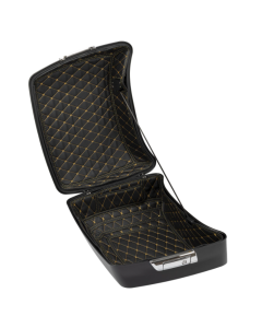 HOGWORKZ® King Tour Pack Liner | Black w/ Gold Stitching for Harley FLH/ 97-24