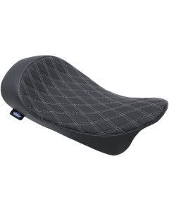 Drag Specialties Double Diamond Silver Low Profile Solo Seat Harley FLH 08-19