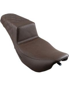 Saddlemen Brown Rear Lattice Stitch LS Diamond Step Up Seat Harley FLH 97-07