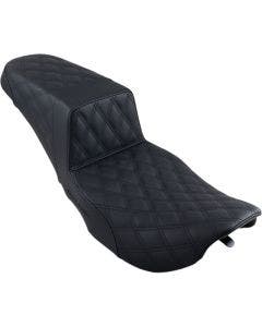 Saddlemen Black Full Lattice Stitch LS Diamond Step Up Seat Harley FLH 97-07