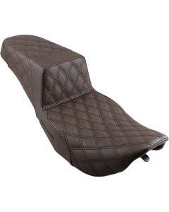 Saddlemen Brown Full Lattice Stitch LS Diamond Step Up Seat Harley FLH 97-07