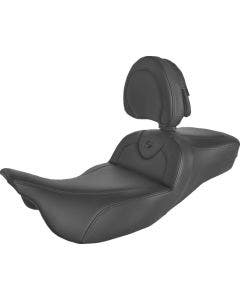 Saddlemen Black Plain Ext Reach RoadSofa Seat W/Backrest Harley 08-23 Touring