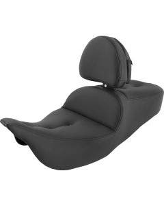 Saddlemen Black Pillow Top Roadsofa Seat W/Backrest Harley 08-24 FLH/FLT