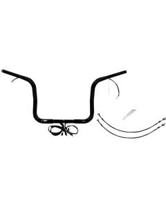 FBI Black 12" Round Top Plug n Play EZ 1-1/4" Handlebar Kit Harley 14-15 FLH/T