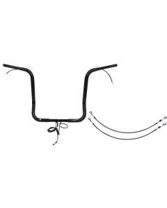 FBI Black 16" Round Top Plug n Play EZ 1-1/4" Handlebar Kit Harley 14-15 FLH/T