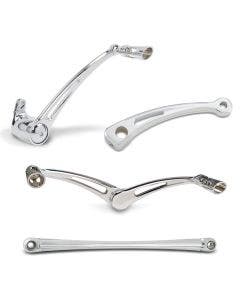 Arlen Ness Chrome Deep Cut Foot Control Brake Shift Linkage Levers Harley 14-17