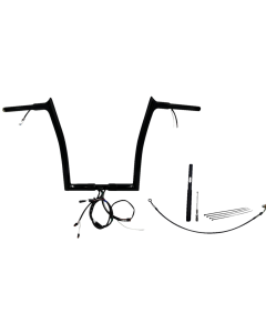 FBI Black 14" Pointed Top Plug n Play EZ 1-1/4" Handlebar Kit Harley 21-23 FLTRX/S
