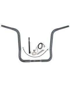 FBI Fat Baggers Chrome 16" EZ Install Round Top Handlebar Pckg Harley FLH 21-22