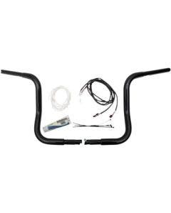 FBI Fat Baggers Black 12" EZ Install Rounded Handlebar Package Harley FLH 14-20