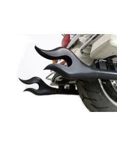 V-Twin 30-1436 Black 36" Flame Exhaust Pipe Extension Slip-On Harley FLT 95-16