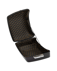 HOGWORKZ® King Tour Pack Liner | Black w/ Orange Stitching for Harley FLH/ 97-24