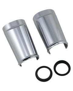 Arlen Ness Smooth Chrome Fat Tire Fork Boots Sliders Cow Bells for Harley 14-up
