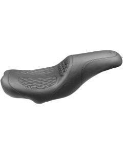 Mustang 75224 Black Fastback Dave Perewitz Signature Seat Harley FLHT/R/X 08-23