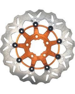 Galfer Wave 11.5" Full Floating Front Brake Rotor W/Orange Carrier 4 Harley 00-17