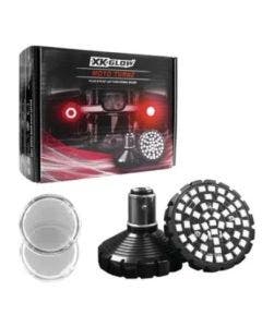 XK Glow Clear Lens Red LED Turn Signal Indicator Lens Kit Harley Bullet 1156