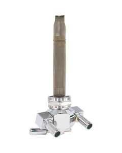 Pingel Power-Flo Chrome Dual Outlet Reserve Fuel Valve 22mm 90° 4 Harley  