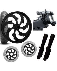 RC 26 Assault Black Wheel Tire Neck Rake Front End Package Harley Dual Disc 