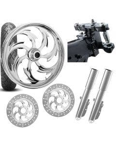 RC 26 Assault Chrome Wheel Tire Neck Rake Front End Package Harley Dual Disc 