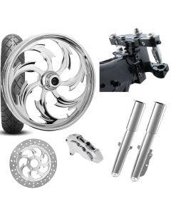 RC 26 Assault Chrome Wheel Tire Neck Rake Front End Package Harley Single Side