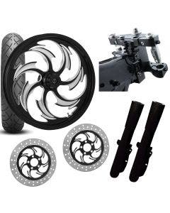 RC 26 Assault Eclipse Wheel Tire Neck Rake Front End Package Harley Dual Disc