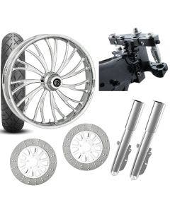RC 26 Axxis Chrome Wheel Tire Neck Rake Front End Package Harley Dual Disc 