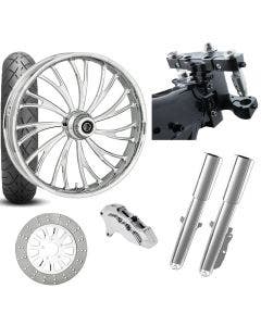 RC 26 Axxis Chrome Wheel Tire Neck Rake Front End Package Harley Single Side
