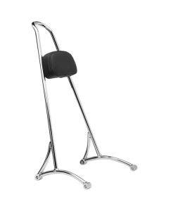 Burly Brand 20" Tall Version Chrome Sissy Bar w/ Pad for Harley Sportster 04-16