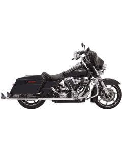 Bassani 1F17E36 Chrome 36" Fishtail Slip On Mufflers No Baffle H-D Touring 95-16