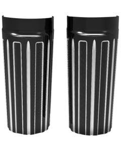 Arlen Ness 10 Gauge Black Fork Boots Sliders Cow Bells Plus 2 for Harley 86-13