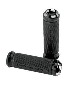 Performance Machine PM Black Contrast Apex Hand Grips Harley Throttle By Wire