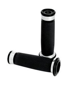 Performance Machine PM Black Contrast Merc Hand Grips Harley Cable Throttle