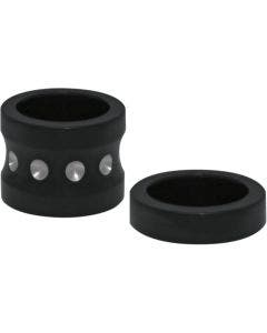 Covingtons Customs Black Dimpled Front Axle Spacers Harley FLH 08-17 w/ ABS