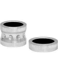 Covingtons Customs Chrome Dimpled Front Axle Spacers Harley FLH 08-17 w/ ABS