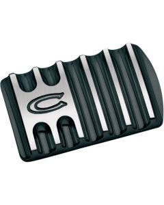 Covingtons Customs Black Finned Rear Brake Lever Pedal Pad for Harley FLH & FLST