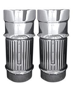 Covingtons Customs Dimpled Chrome Fork Bellows Slider Covers Boot Harley 14-22