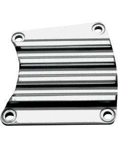 Covingtons Customs Chrome Finned Primary Inspection Cover Harley FLH/T 85-06