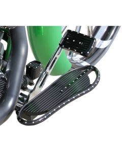Covingtons Dimpled Black Cut Driver Floorboards Harley FLHT & FL Softail 84-17