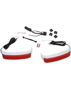 Custom Dynamics CD-SBSEQ-BCM4CR Chrome/Red Saddlebag LED Accent 14-19 CVO  