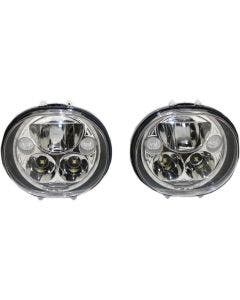 Custom Dynamics Chrome Tru-Beam 5 3/4" Headlight Headlamp Pair Harley Road Glide