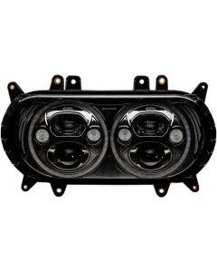Custom Dynamics Black Veil 5.75" Dual LED Halo Headlight Turn Signal FLTR 15-19