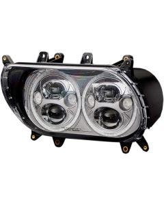 Custom Dynamics Chrome Veil 5.75" Dual LED Halo Headlight Turn Signal FLTR 15-19
