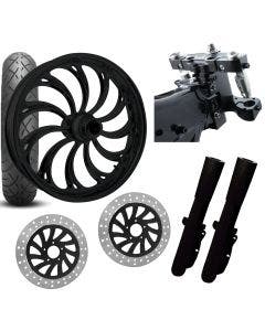 RC 26 Calypso Black Wheel Tire Neck Rake Front End Package Harley Dual Disc 