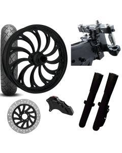 RC 26 Calypso Black Wheel Tire Neck Rake Front End Package Harley Single Side