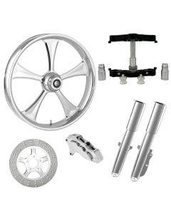 Clutch Chrome 23" Wheel Tire Single Side w/ Raked Triple Trees Lowers & Sliders