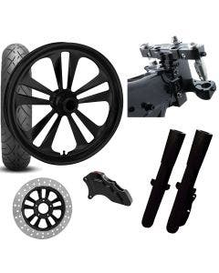 RC 26 Crank Black Wheel Tire Neck Rake Front End Package Harley Single Side