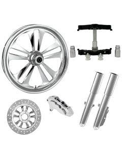 Crank Chrome 23" Wheel Tire Single Side w/ Raked Triple Trees Lowers & Sliders