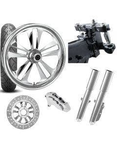RC 26 Crank Chrome Wheel Tire Neck Rake Front End Package Harley Single Side